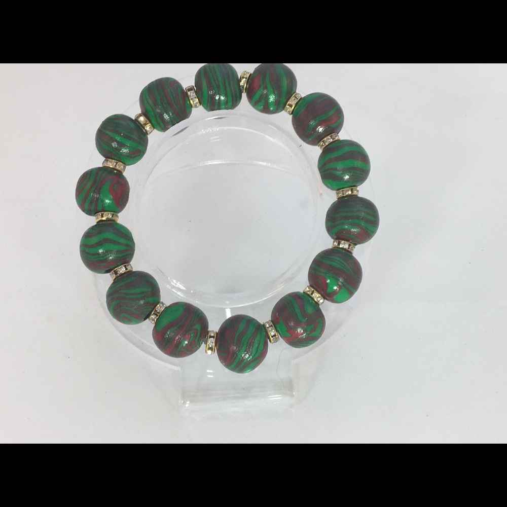 Unique Handmade Polymer Clay Bracelet & Earrings - Picture 8 of 10